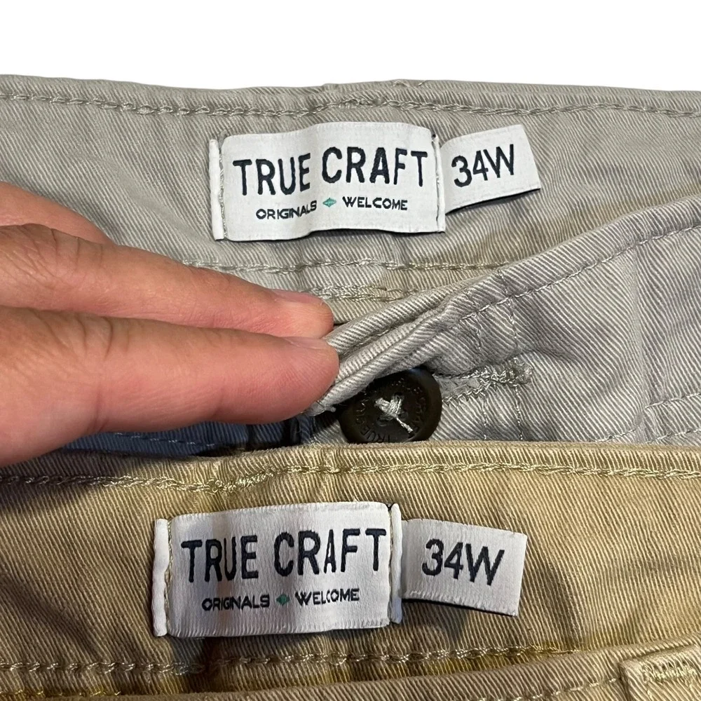 True Craft Khaki Bermuda Shorts Bundle of 2 Pair Men's Size 34 Waist Casual